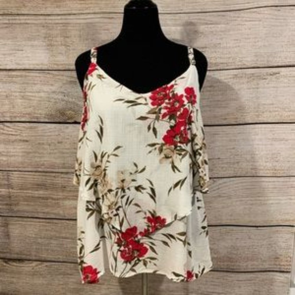 COPY - Torrid Ivory Floral Layered Cami Size 0